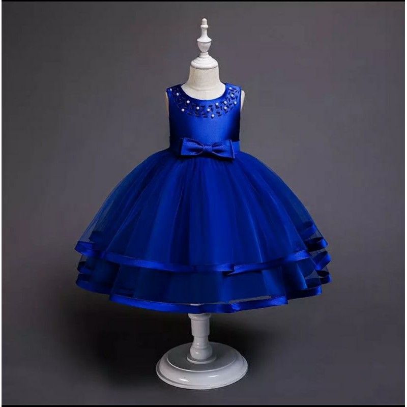 Vestido azul store royal para criança