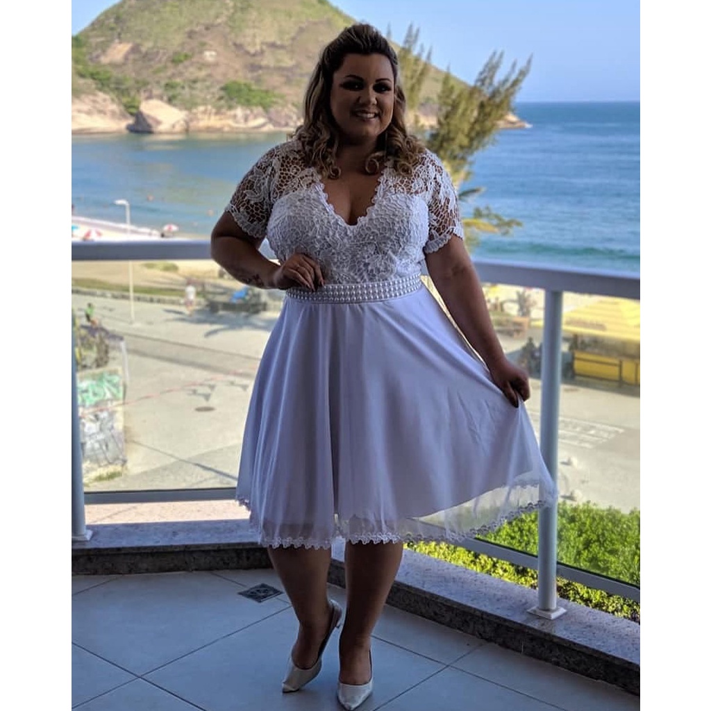 Vestido de noiva para hot sale casamento civil para gordas