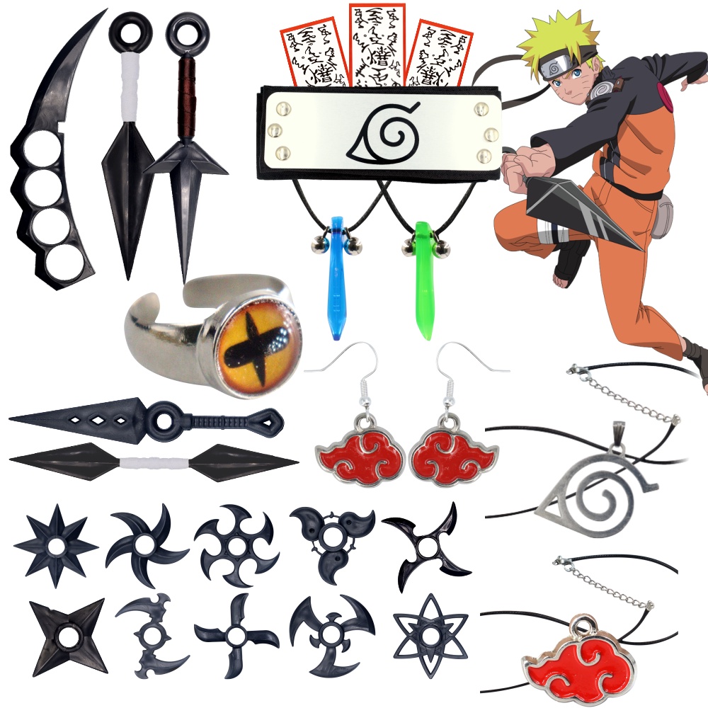 Kit 2 Colar Naruto Bandana de Konoha Aldeia da Folha Anime Geek