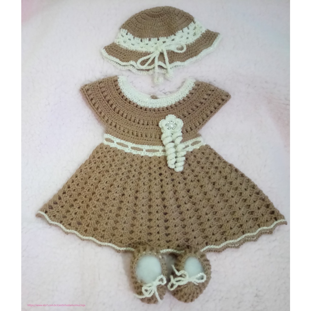 Vestido infantil em croche best sale fofura baby