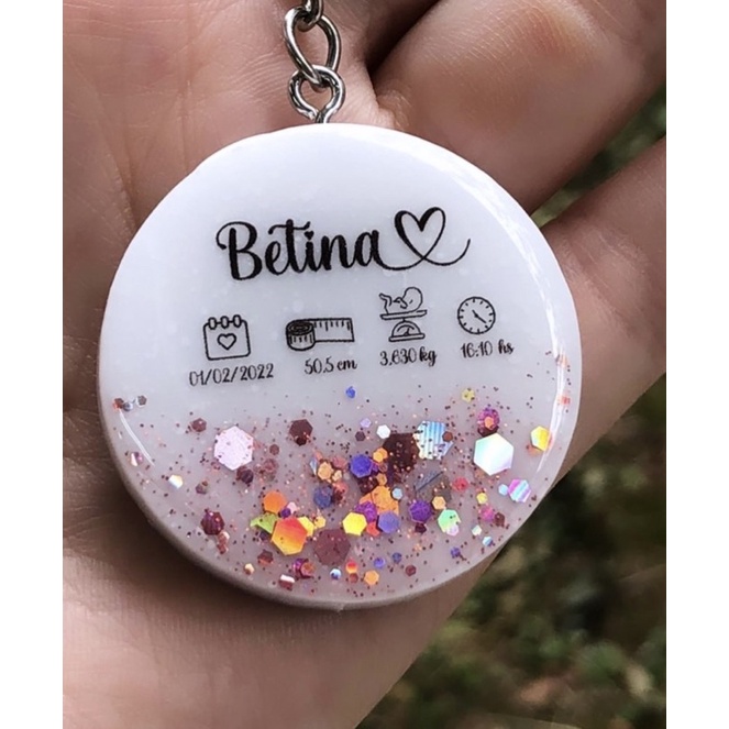 Chaveiro Redondo Personalizado em Resina | Shopee Brasil