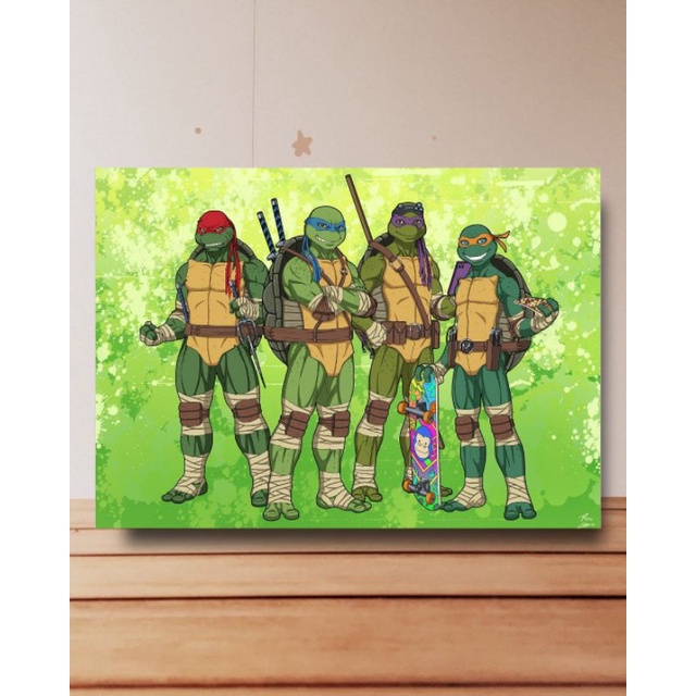 Quadro Decorativo Poster A4 As Tartarugas Ninja, desenho