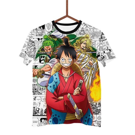 Camiseta masculina Sanji Anime One Piece Desenho Arte Camisa Blusa