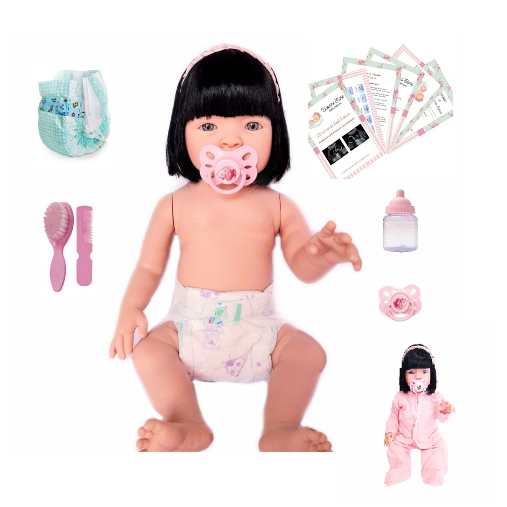 boneca bebe reborn corpo silicone pode dar banho