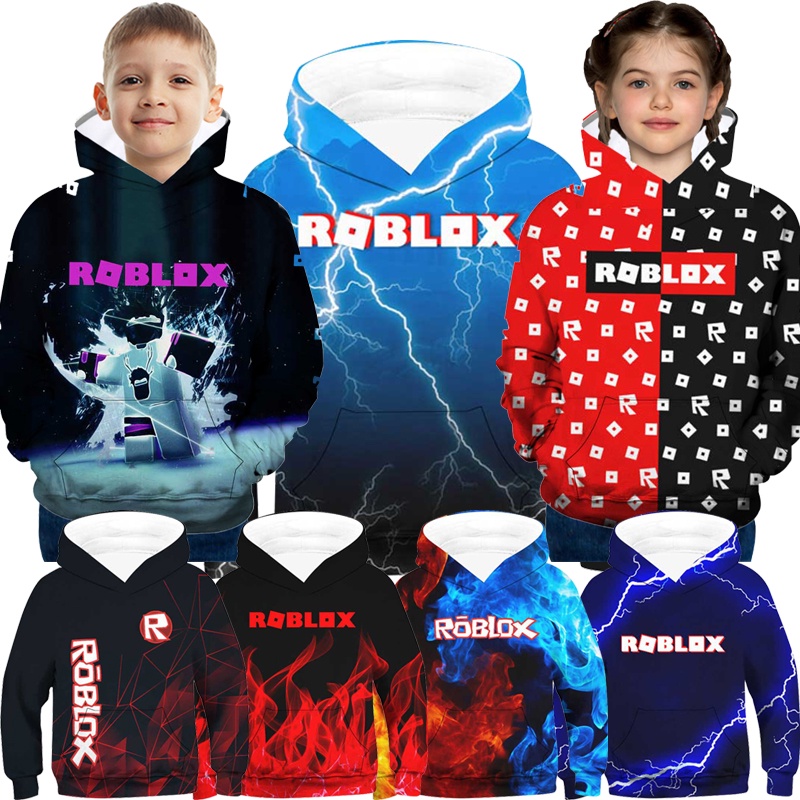 Roblox Hoodie Kids Roupas de capuz quente Roblox Hoodie Wathet