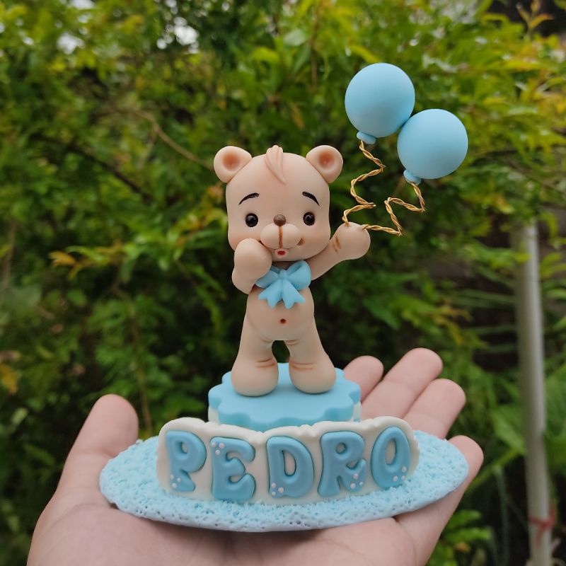 Topo De Bolo Em Biscuit Personalizado. Ursinha Princesa.