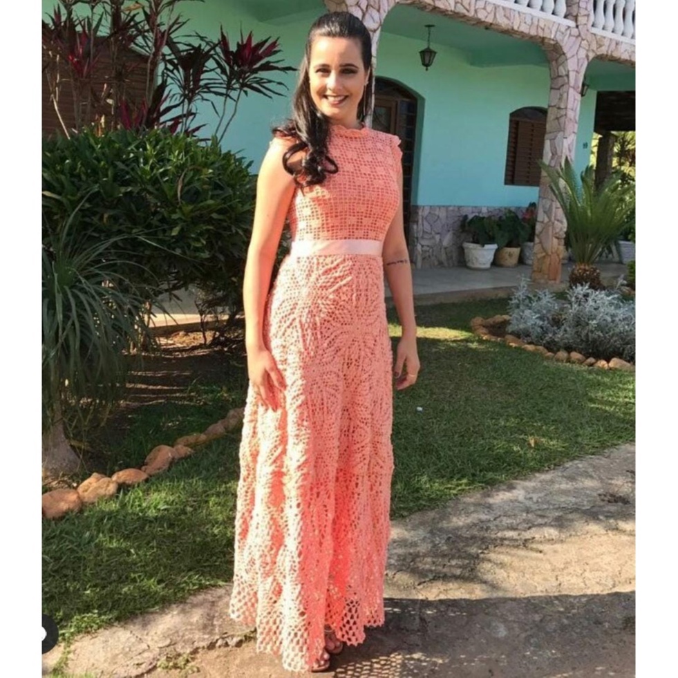 Vestido de store croche para casamento