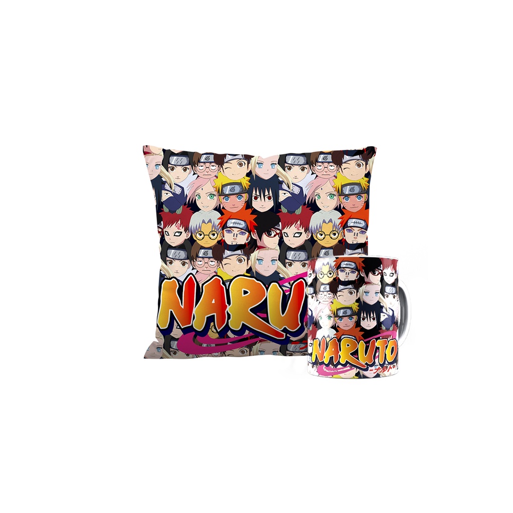 Caneca E Almofada + Kit Personalizado Naruto Sasuke Sakura