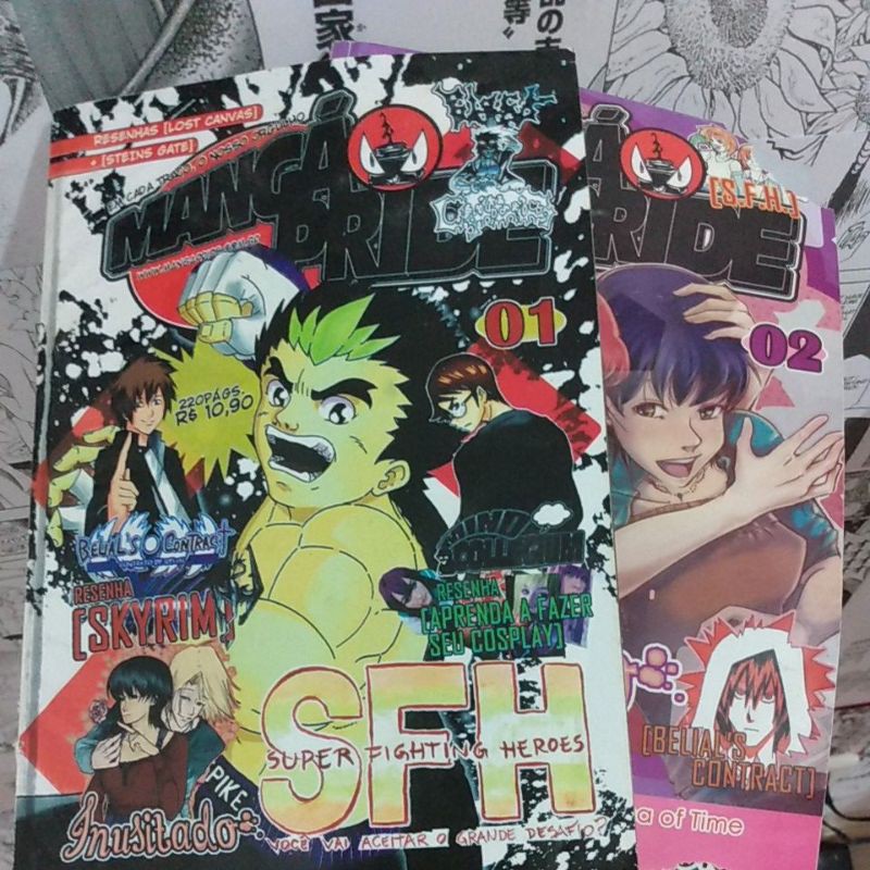 Kit de revistas de anime capa Naruto Akira e Bleach: Otaku USA