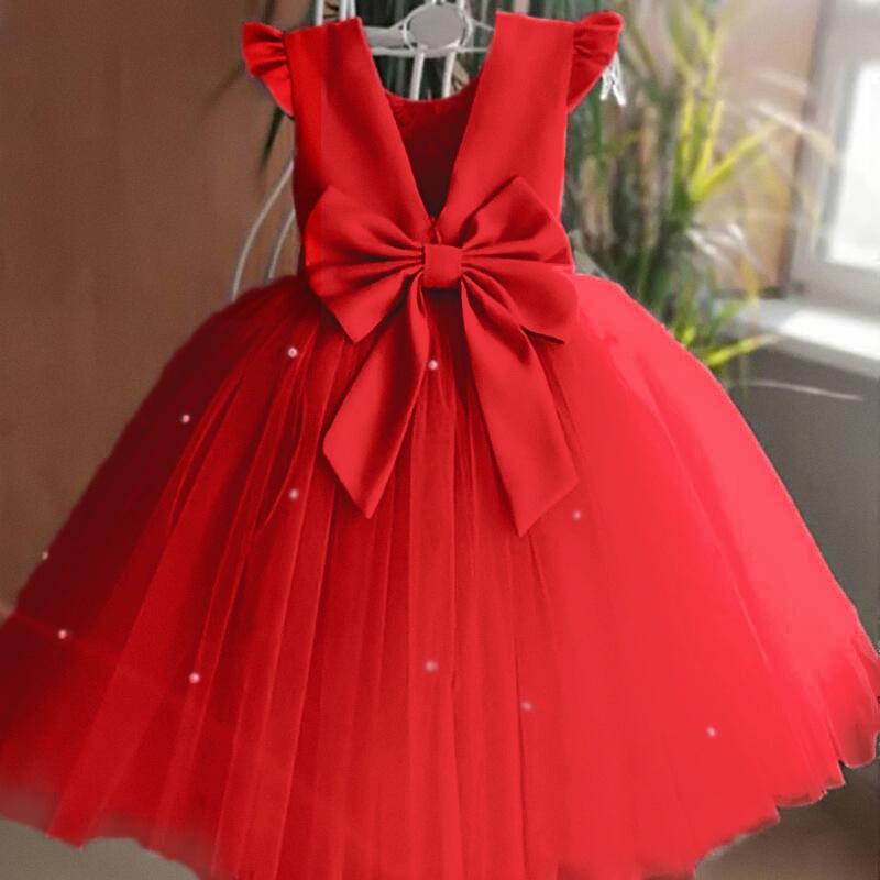 Vestido vermelho best sale infantil de festa