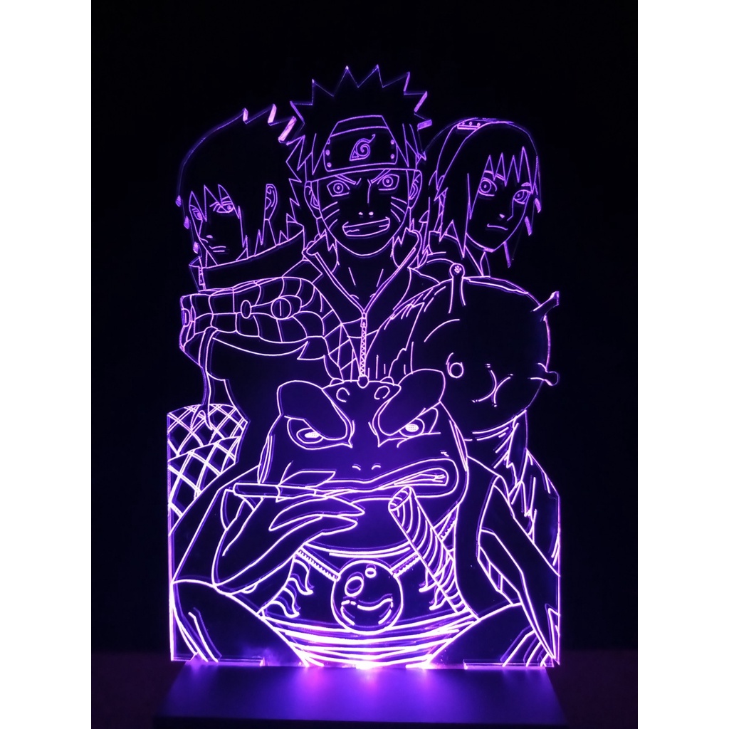 Sasuke Naruto Luminária de Parede Led Rgb