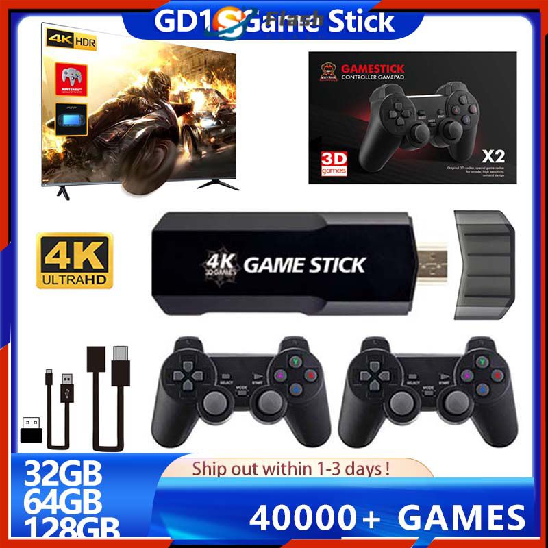 Game Stick 4K Retro Gd10 128gb 40.000 Jogos 2 Controles Sem Fio Origin