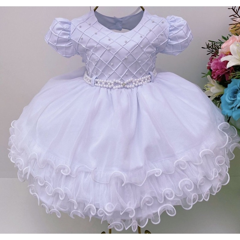 Vestido para batizado cheap bebe 3 meses