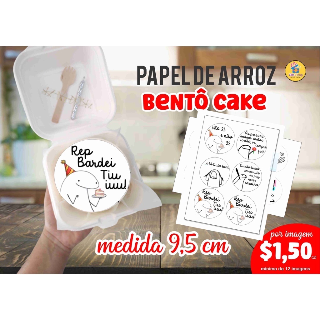 Papel De Arroz Bento Cake Flork Meme Coração em Promoção na Americanas