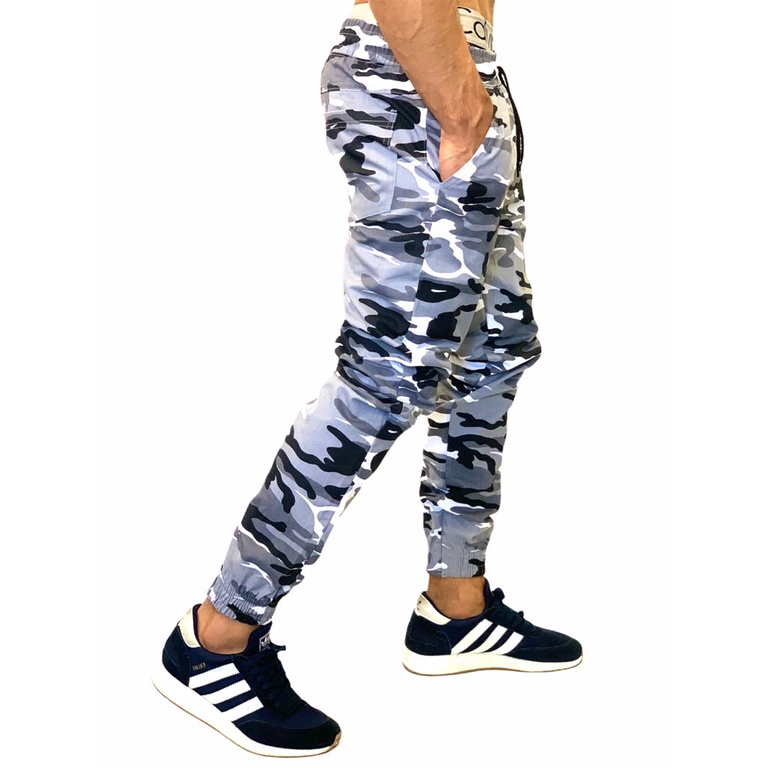 Calça store camuflada cinza