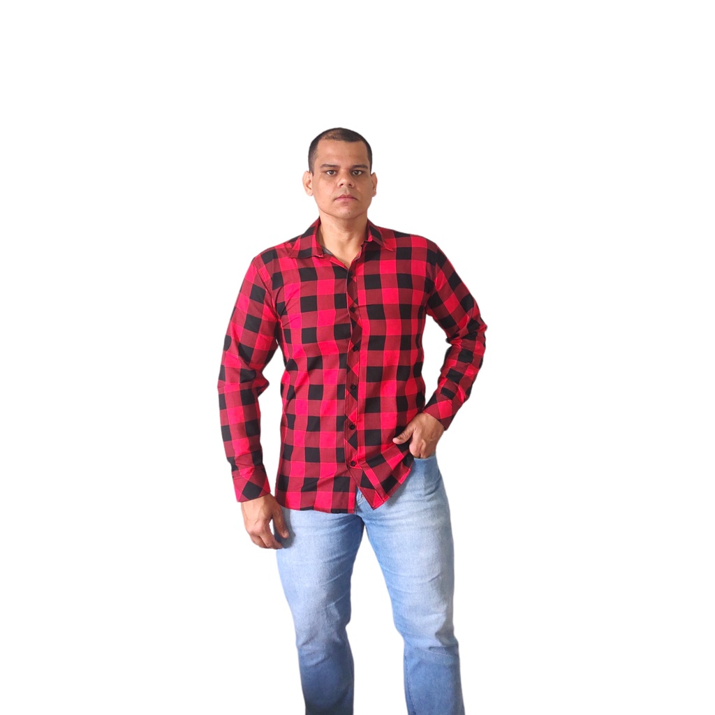 CAMISA MANGA LONGA XADREZ PREMIUM AMARELA