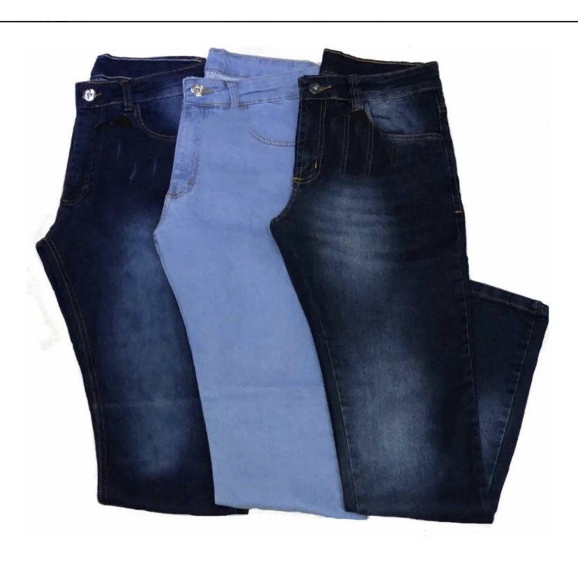 Comprar Kit com 3 - Calça Masculina Alfaiataria Estilo Jeans