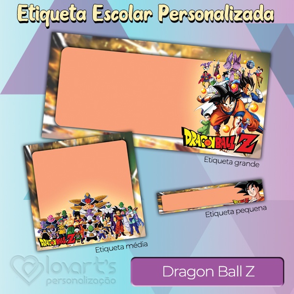 Dragon Ball Super Etiqueta Escolar para Imprimir - Imagem Legal