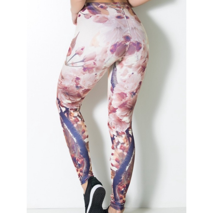 Legging fitness feminina new printed estampada folhagem onça