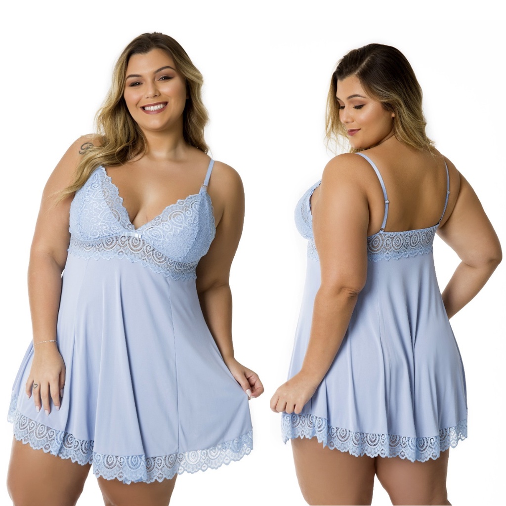 Kit Plus Size Camisola Com Robe Amamentação PósParto Gestante