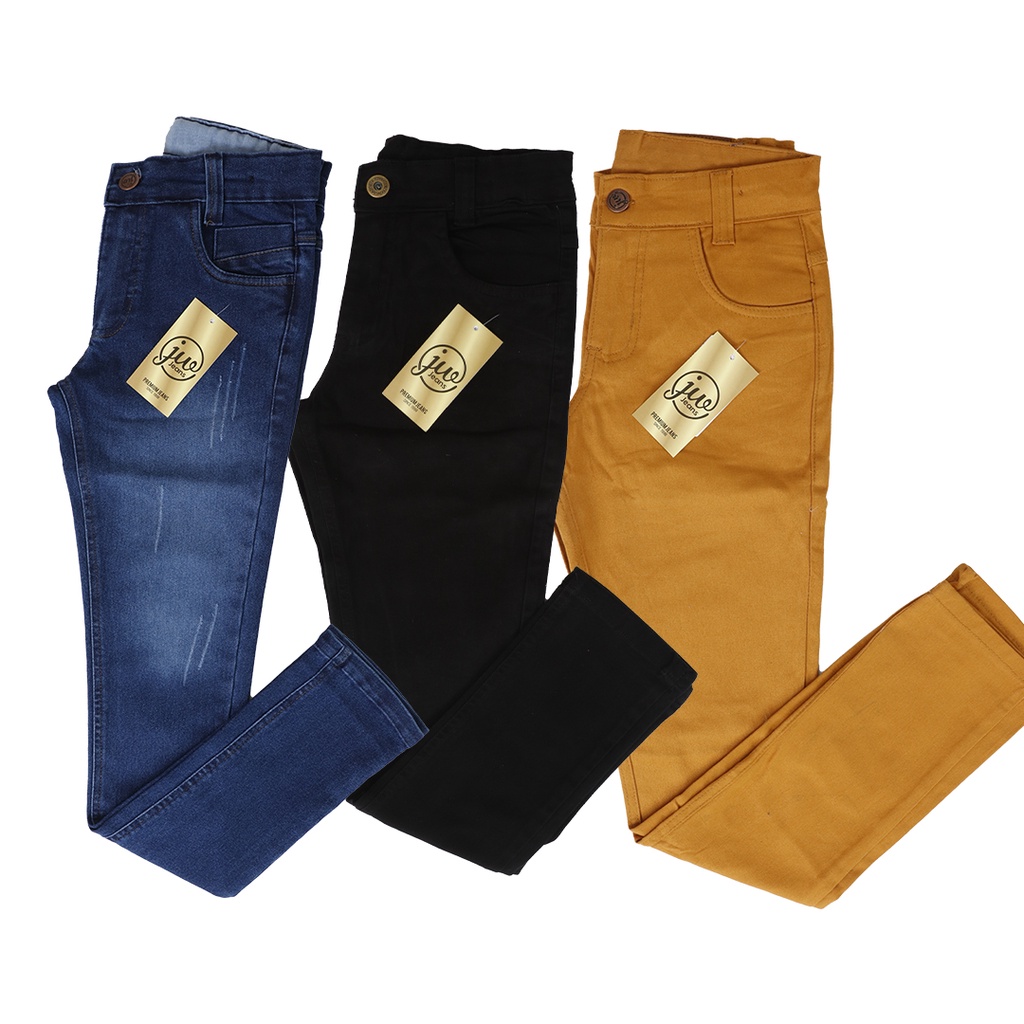 Kit 3 calças jeans e sarja infantil juvenil 10 ao 16 meninos