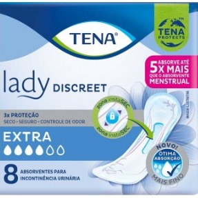 Absorvente Para Incontinência Urinária Tena Lady Discreet Extra 8