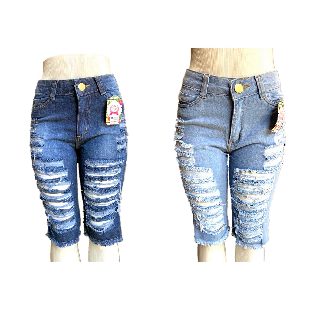 Bermuda jeans feminina no clearance joelho