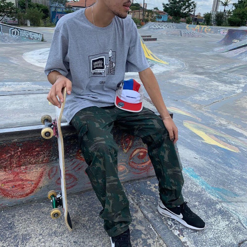 Calça 2024 skate camuflada