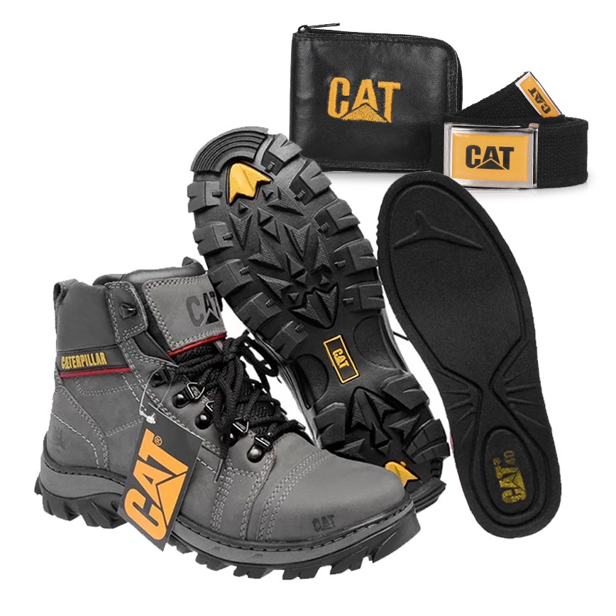 Bota Masculina Caterpillar em Couro Marrom, Adventure Shoes