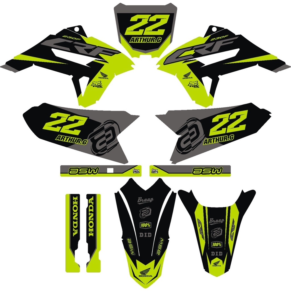 Kit Adesivo Moto De Trilha Ttr 230 Fox Dunlop Azul E Rosa