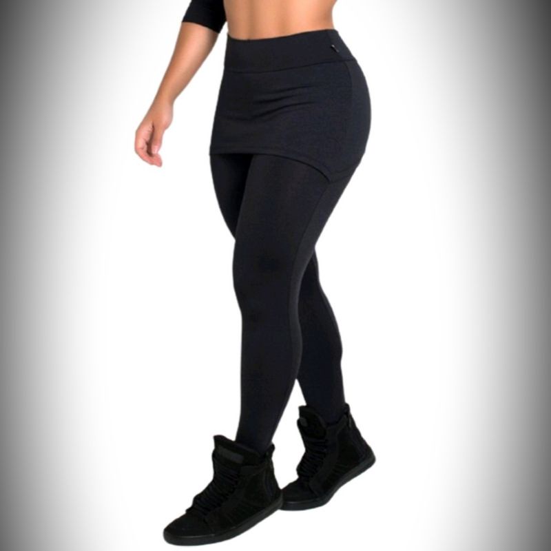 Calça Legging Com Saia Femenina Fitness Moda Academia Legues