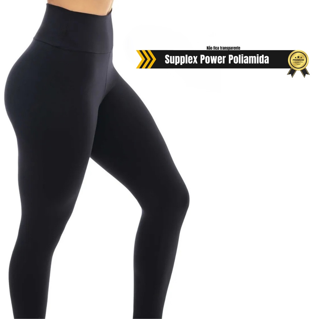 Calça Legging Suplex Lisa Algodão Cos Alto