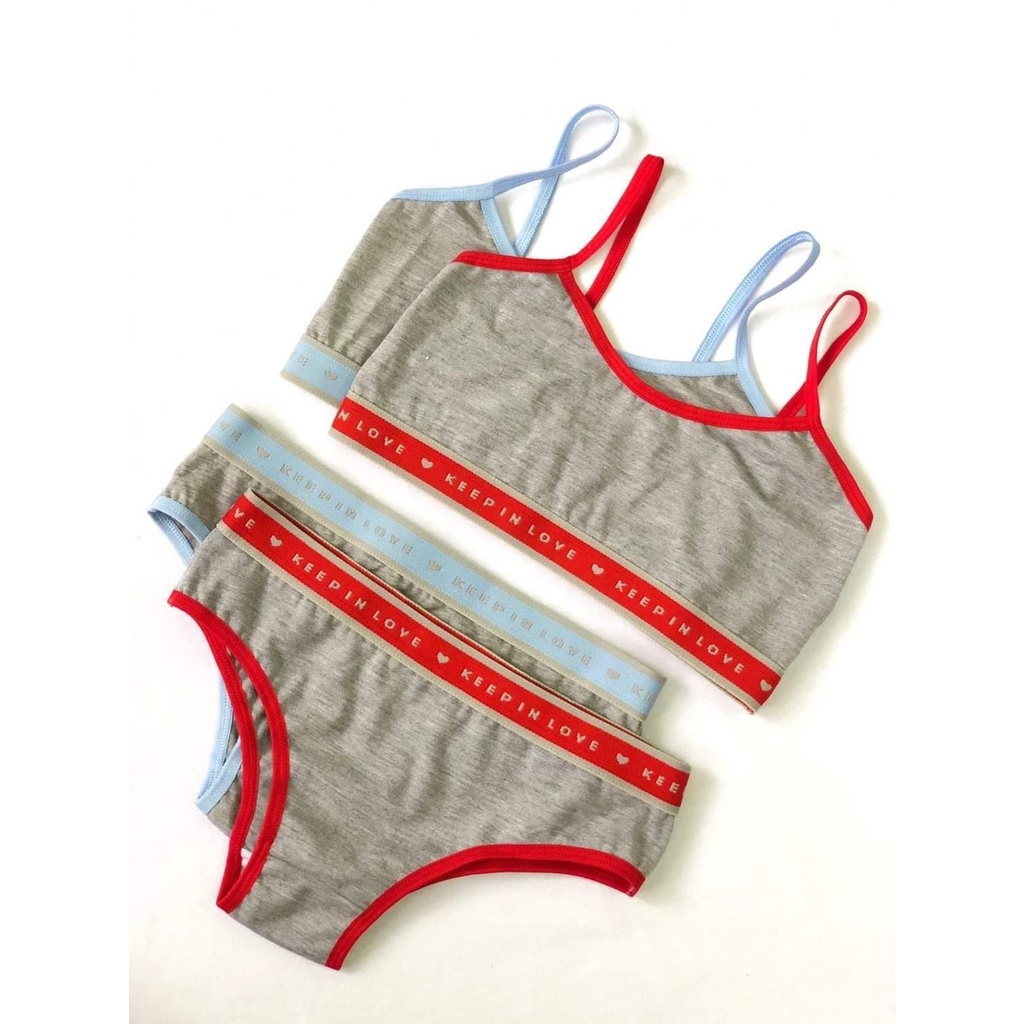 Comprar Conjunto Lingerie Infantil Juvenil sem bojo mescla liso