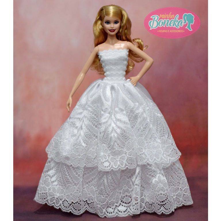 Roupa Vestido Luxo para Boneca Barbie Susi (Azul Frozen)