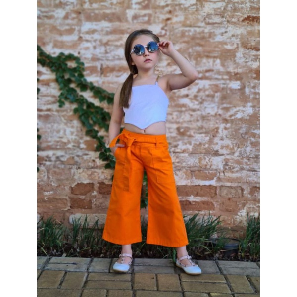 Calça pantalona curta store infantil