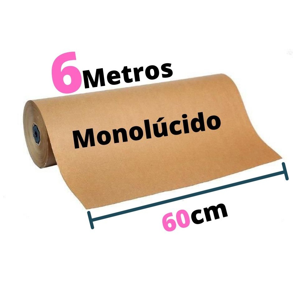 Papel Kraft 40cm De Largura x 100 Metros Gramatura 80 Monolúcido