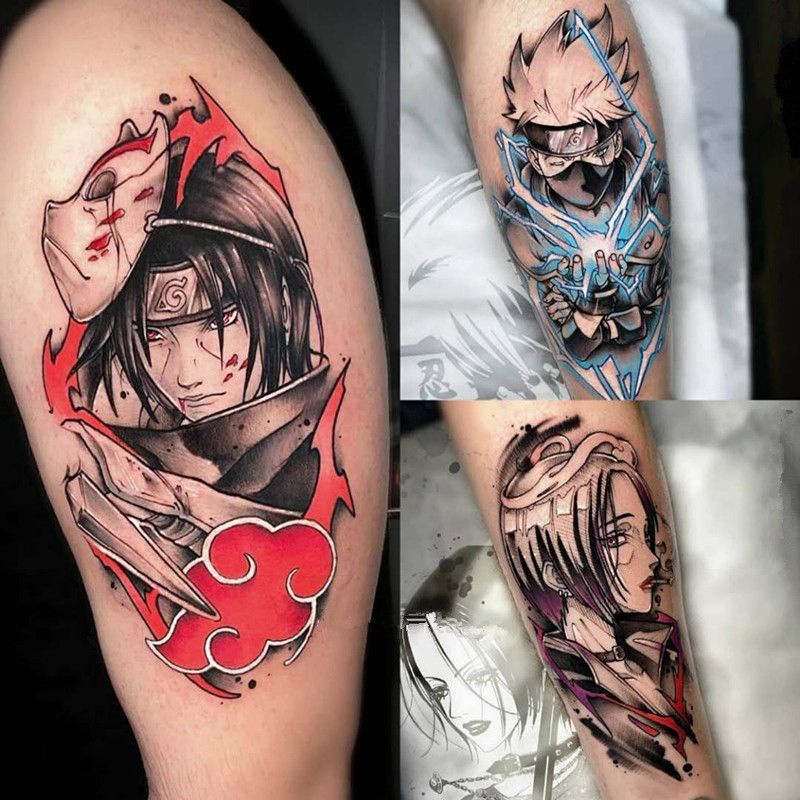 Tatuagem Naruto, Anime - Tattoo Akatsuki, Uchiha, Sasuke, Kakashi, Hinata