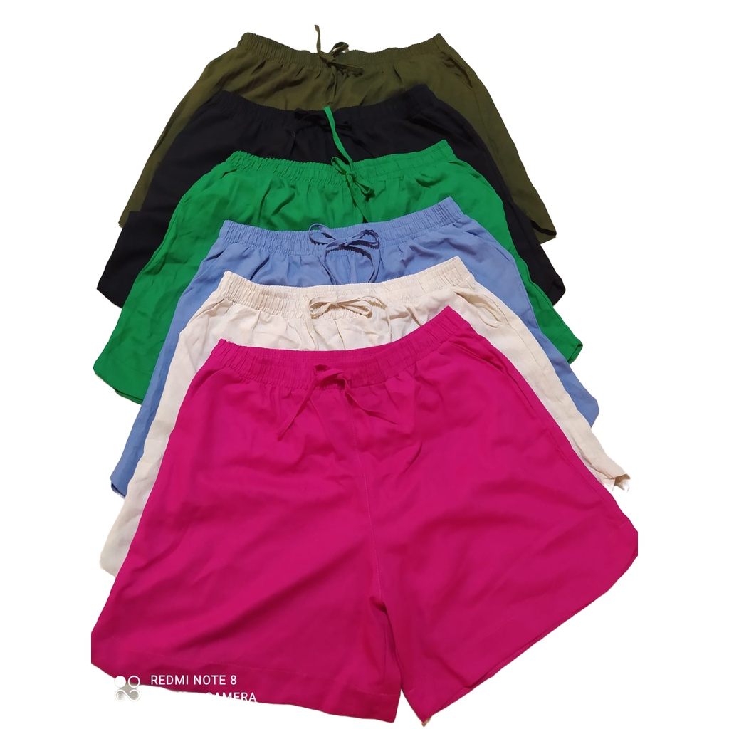 Bermuda Linho Plus Size Shorts Linho Feminino Primavera Verão Promoção