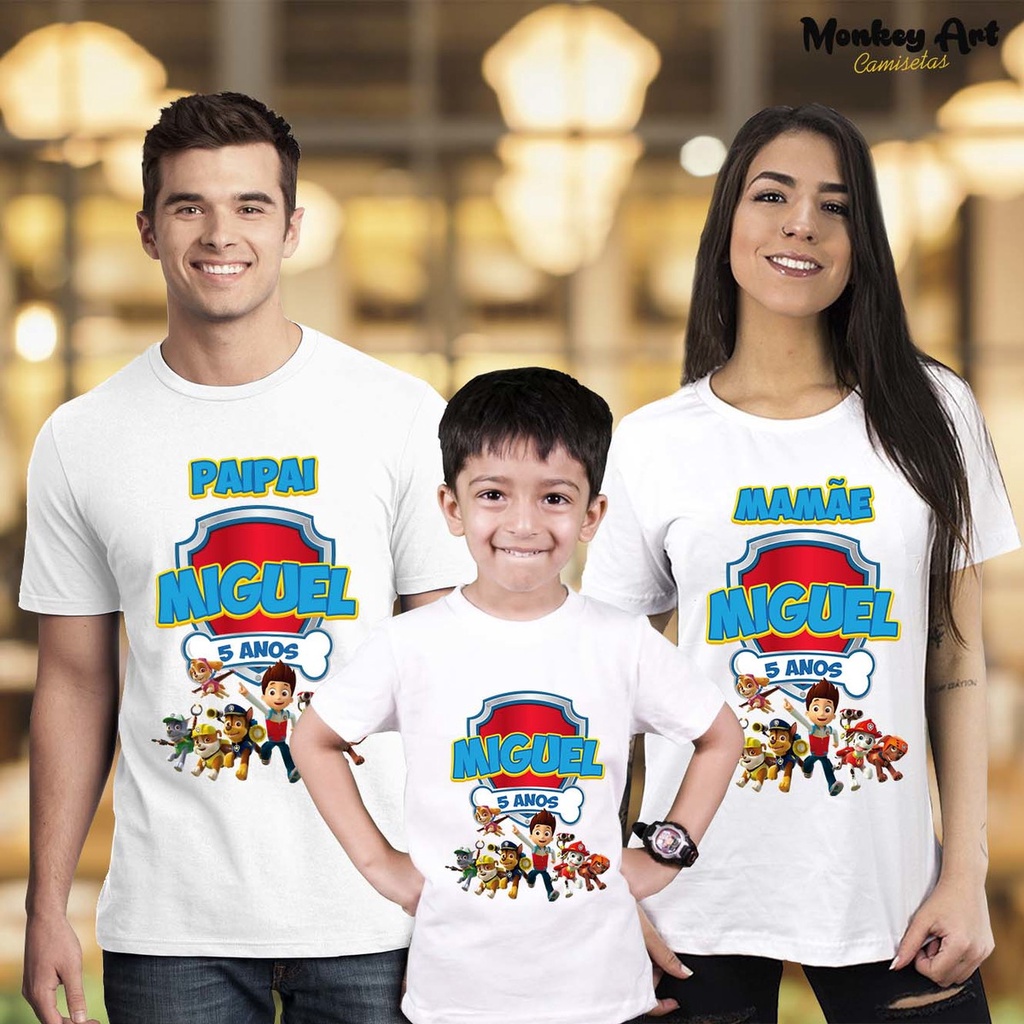 Polos personalizados para discount familia de 3