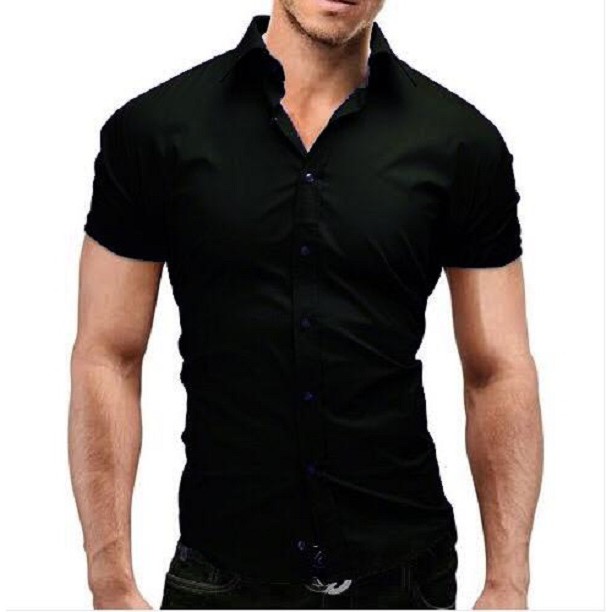 Camisa Masculina Manga Curta Slim Fit Luxo Pronta Entrega Varias cores