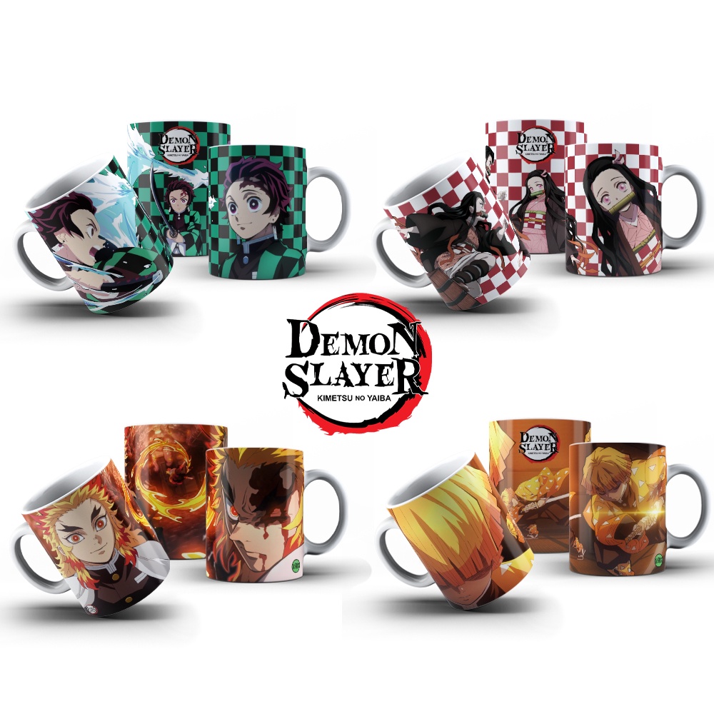 caneca demon slayer, caneca tanjiro, kimetsu no yaiba - Gato Mestre