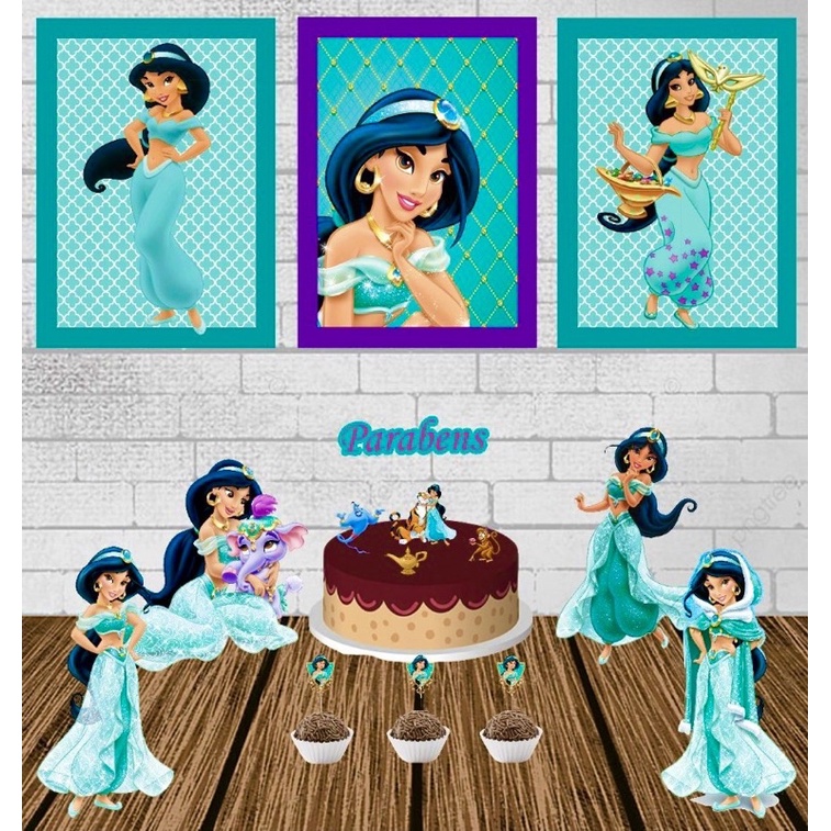 topper de bolo Princesa Jasmine