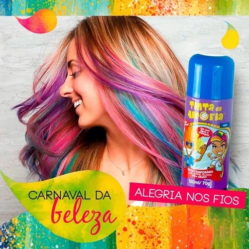 Tinta Spray Pinta Cabelo Da Alegria 120ml na Papelaria Art Nova