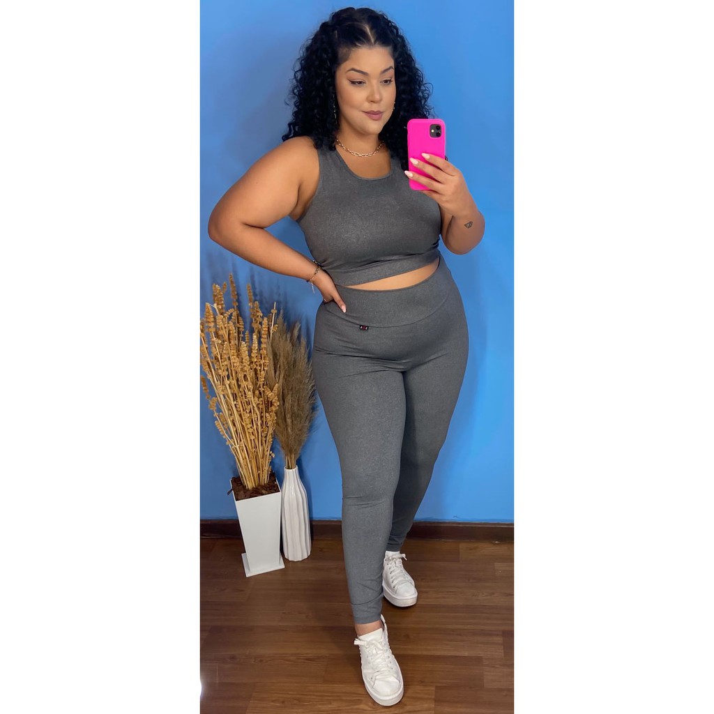 Calça Legging Plus Size com Cintura Alta