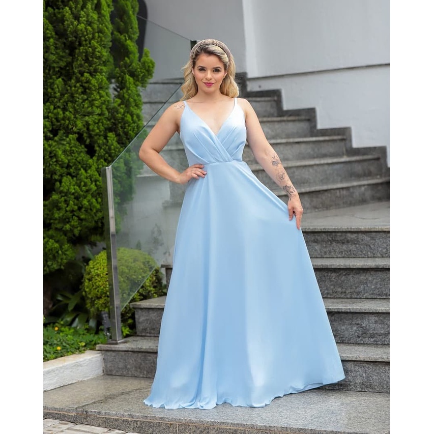 Vestido longo best sale azul madrinha