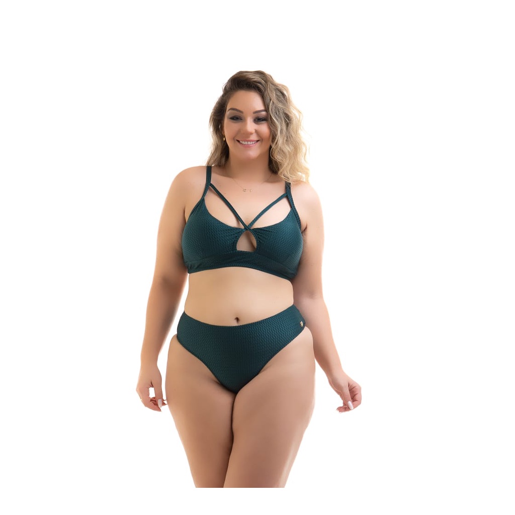 Comprar Biquíni Plus Size com Bojo Removível e Calcinha Costas Dupla  Estampado Preto - GRISFIT, Moda Praia