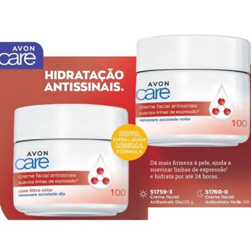 Hidratante Facial antissinais suaviza linhas de expressão 100g dia ou noite Skincare  Avon