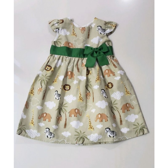 Vestido infantil tema store safari