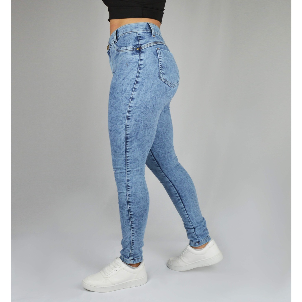 Calça jeans 36 feminina cintura alta com lyacra em Promoção na