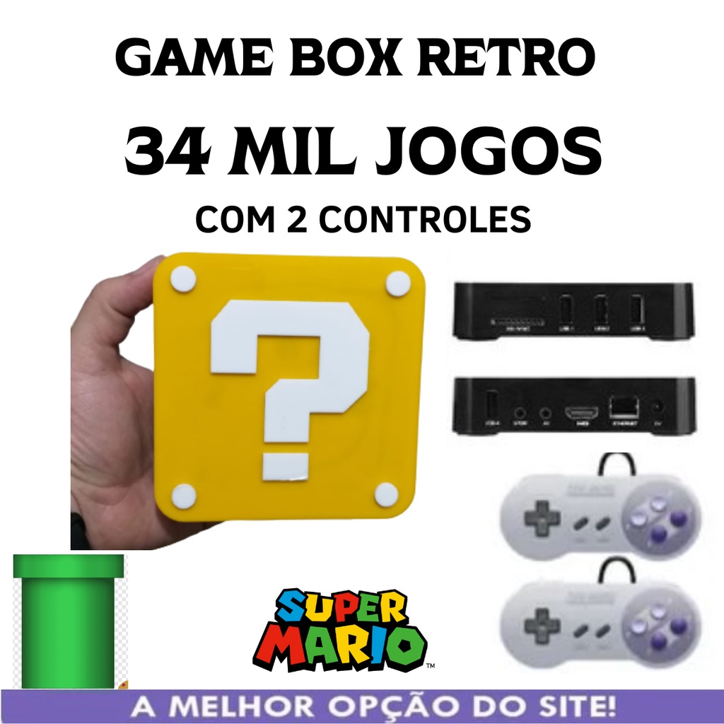 Super Game Retro Box 93 mil jogos - Super 3D Games - 2 Controles PS +  Brinde Estrela Super Mário